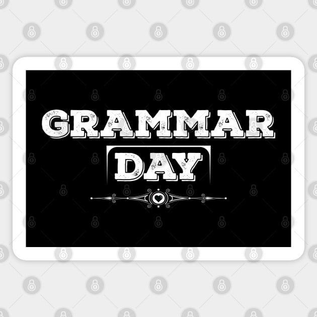 National Grammar Day White Sticker by VecTikSam